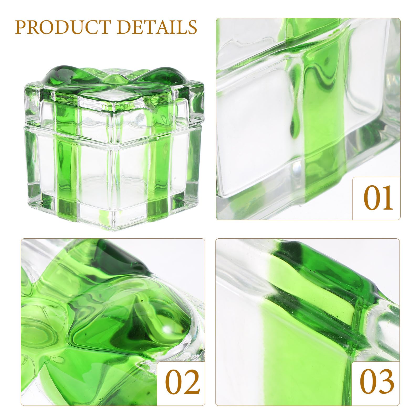 Bonbonnière en Cristal Décorative Boîte à Bonbons, Verte Couvercle