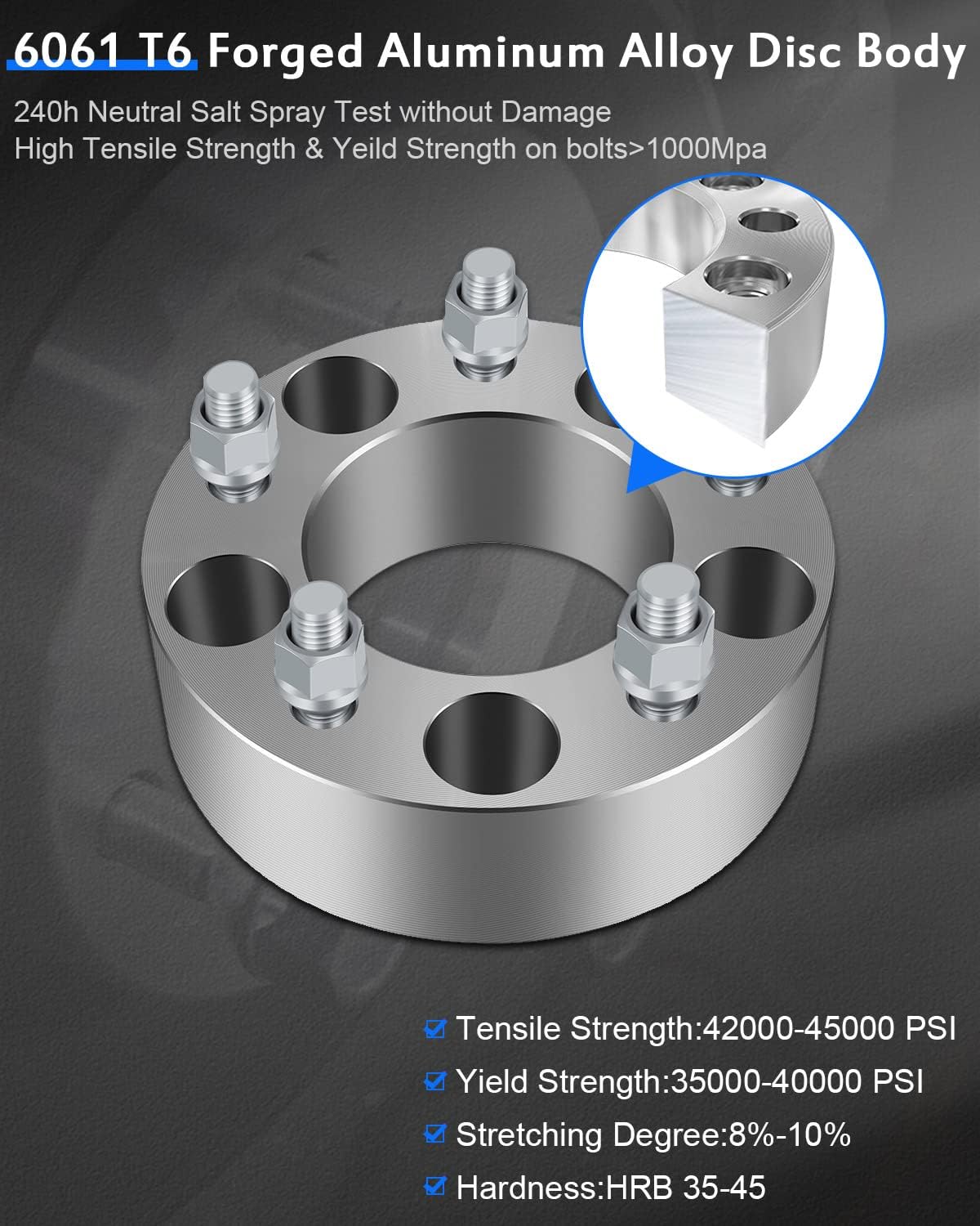 ECCPP 2PCS 2" 5x5 to 5x5 87.1mm Wheel Spacers 5 Lug 5x127mm Fit for Grand for Cherokee 99-10 for Wrangler 07-13