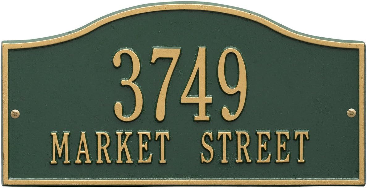 2 Line Custom Rolling Hills Aluminum Address Plaque 15"W x 7.5"H