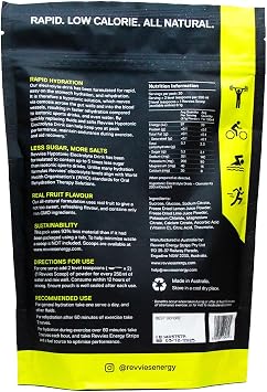 Revvies Hypotonic Electrolyte Drink | Lemon Lime | 30 Serves | Rapid Hydration | More Salts Less Sugar | All Natural | Easy On The Stomach | Vegan
