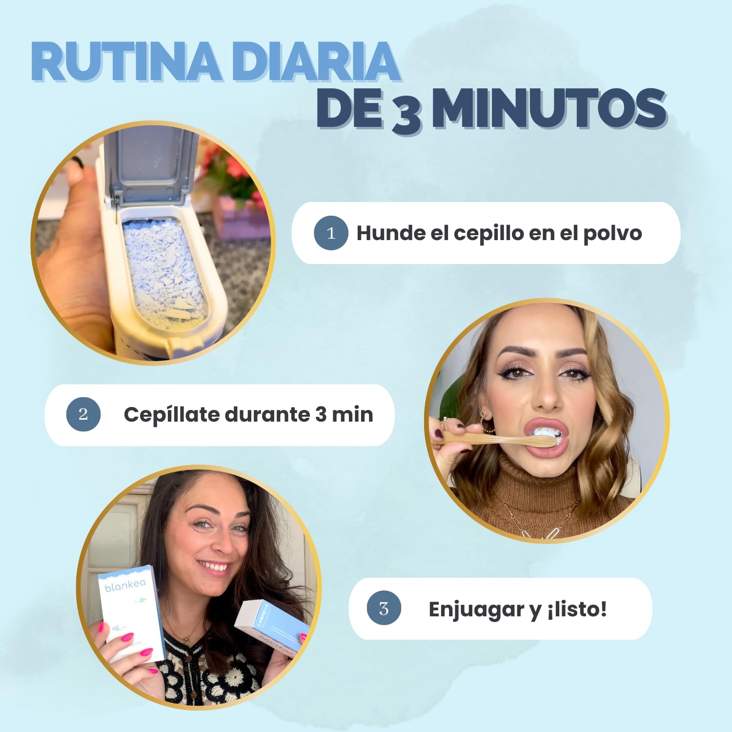 Blankea Polvo Blanqueador Dental Profesional - Pasta de Dientes Blanqueante - Blanqueamiento Dental en Casa - Elimina las Manchas de Café, Té, Vino, Sarro y Placa Dental (40 g (1 caja))