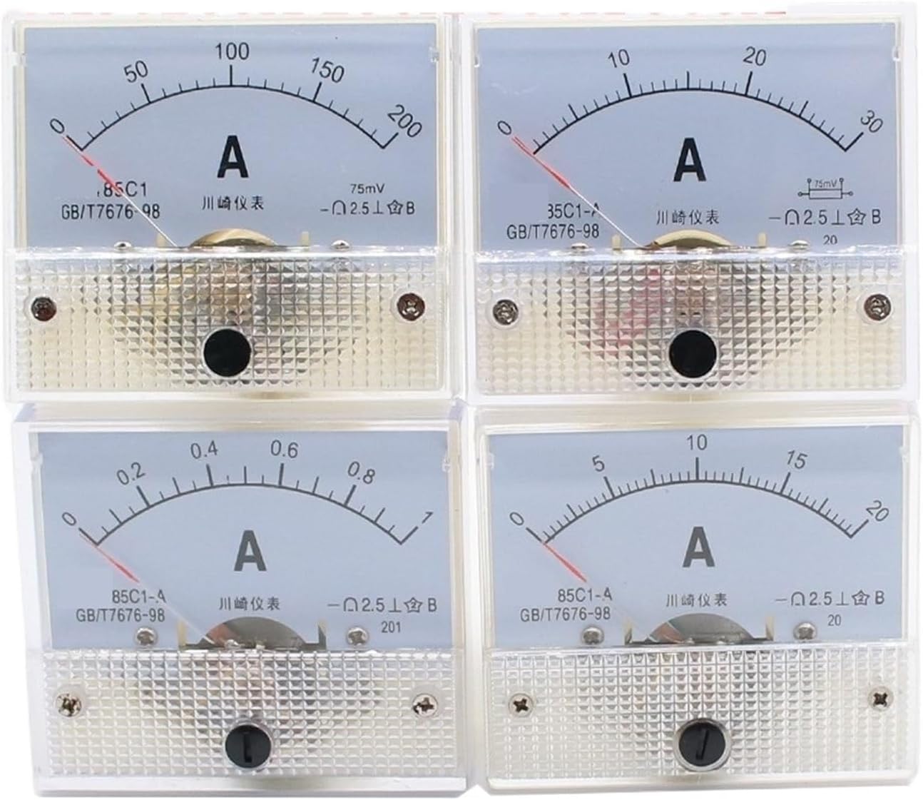 85C1 Analog Panel Voltmeter Ammeter Amp Volt Meter Gauge 1A 5A 10A 20A 30A 50A 75A 100A 150A 200A 250A 300A 400A 500A(200A)