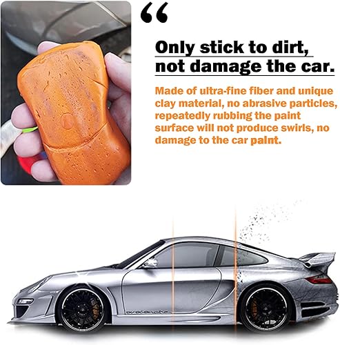 Miniatura 7 de Barra de arcilla para automóvil, paquete de 5 barras de arcilla de alta calidad, kit de barra de arcilla mágica con detalles automáticos, con