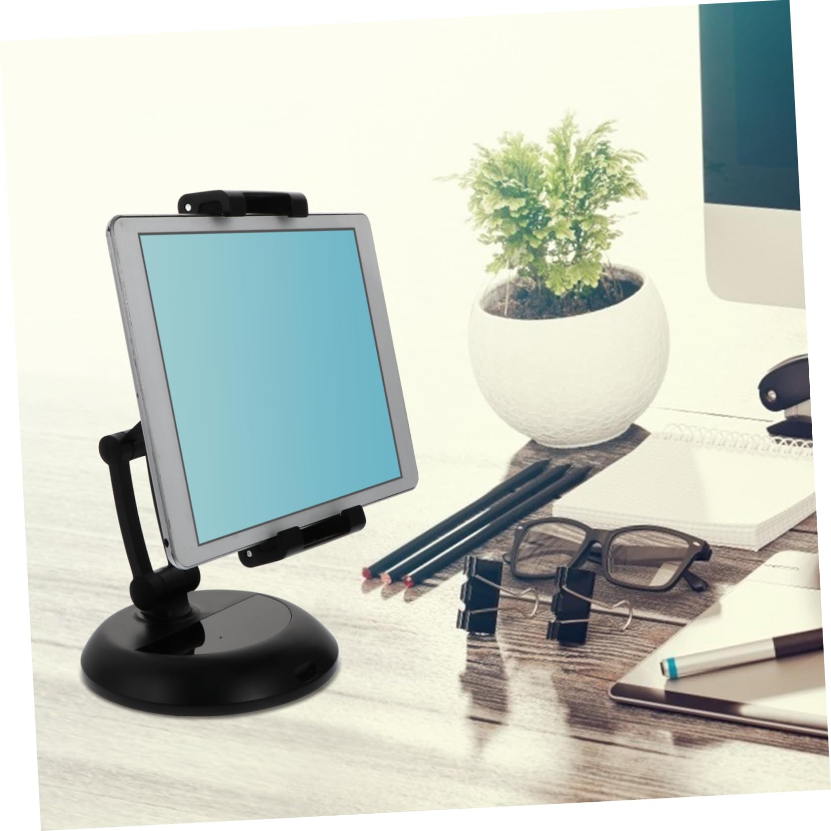 Verstellbarer Tablette und Handyhalter aus Abs und Metall Klappbar und Leicht zu Transportieren als Desktop Ständer für Smartphones und Tabletten