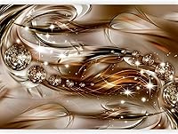 Vista 15 de artgeist Mural de pared abstracto marrón de 116 x 83 pulgadas, papel tapiz autoadhesivo para despegar y pegar, autoadhesivo, extraíble, gran