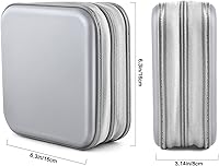 Vista 6 de Funda para CD, funda de DVD, carpeta de 48 fundas de CD/DVD, organizador de carpetas para coche, hogar, viajes (plateado)