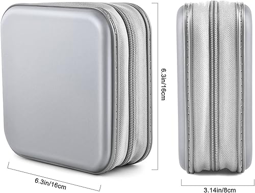 Miniatura 6 de Bivisen - Funda para CD, estuche para DVD, carpeta de 48 capacidades, fundas de CDDVD, organizador de carpetas para coche, hogar, viajes (plateado)