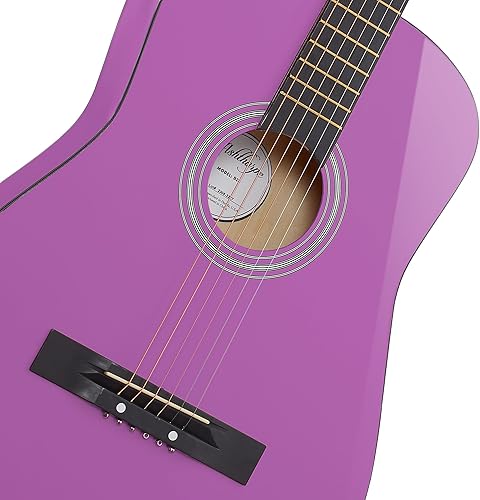 Miniatura 9 de Ashthorpe - Paquete de guitarra acústica para principiantes de 38 pulgadas (ámbar sunburst), kit básico de inicio con bolsa de concierto, cuerdas