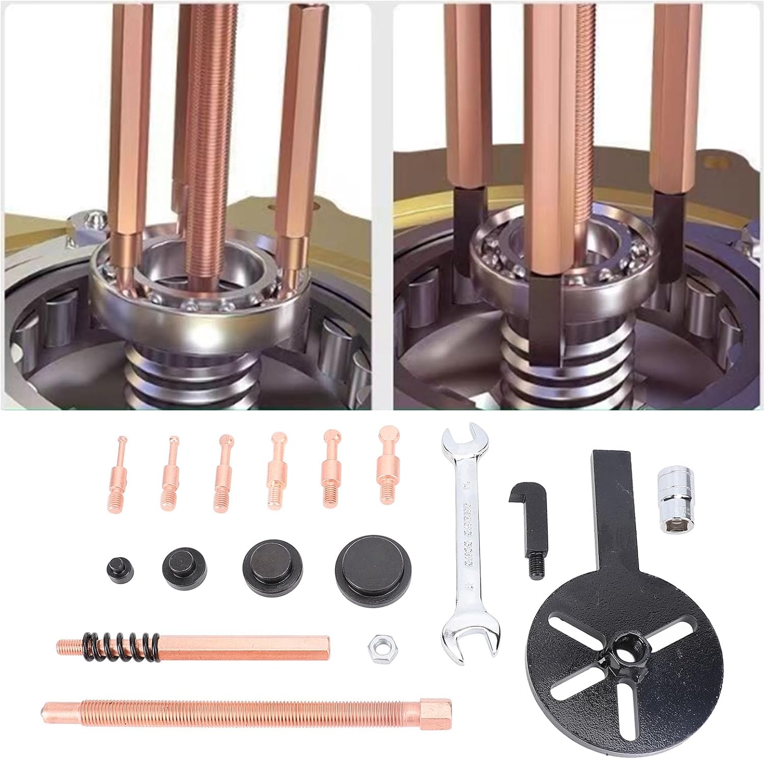 Professional Bearing Puller Kit with 18 Pullers & 6 Claw Heads - Heavy Duty Bearing Removal Tool Set, 3 Hooks & Storage Box for Automotive Industrial Machinery Maintenance