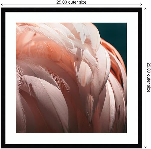 Miniatura 2 de Kate and Laurel Framed Wall Art Print Flamingo No. 2 by Alicia Bock, 25 x 25, Svelte Noir Black Frame, Modern Contemporary, Abstract Art for Wall