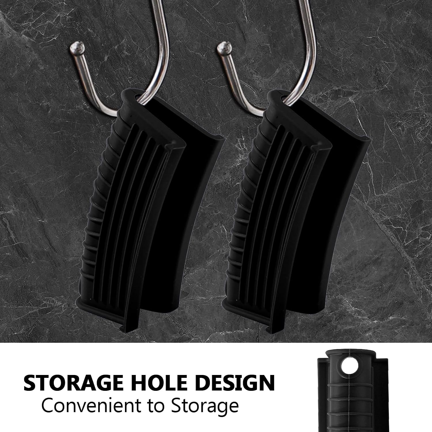 Bonsicoky 2 Pack Silicone Hot Pan Handle Holder, Black