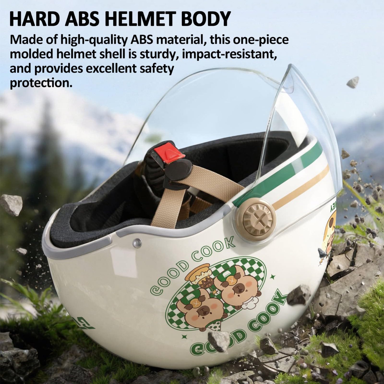 Casco Jet Per Moto Per Bambini Omologato ECE 22.06 Casco Moto Aperto Per Bambini Dai 3 Ai 12 Anni, Casco Per Ciclomotore Per Bambini Con Visiera