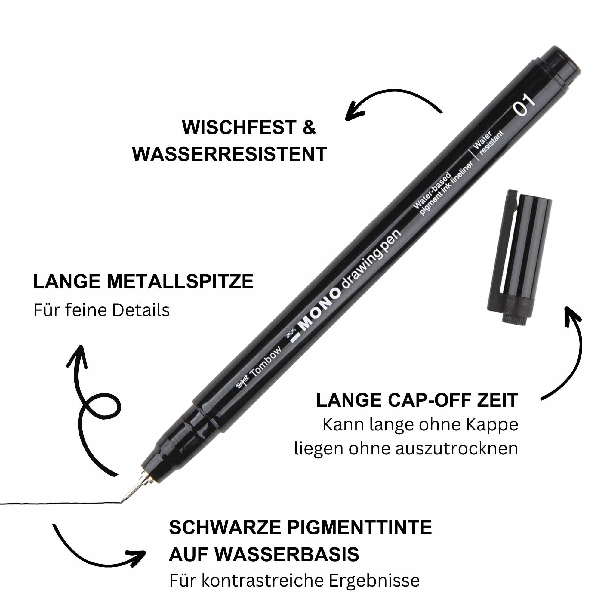 Tombow Fineliner MONO Drawing Pen Set Bundle, Pigment Ink, Water and Light Resistant, for Sketching Illustrating and Drawing - Image 2