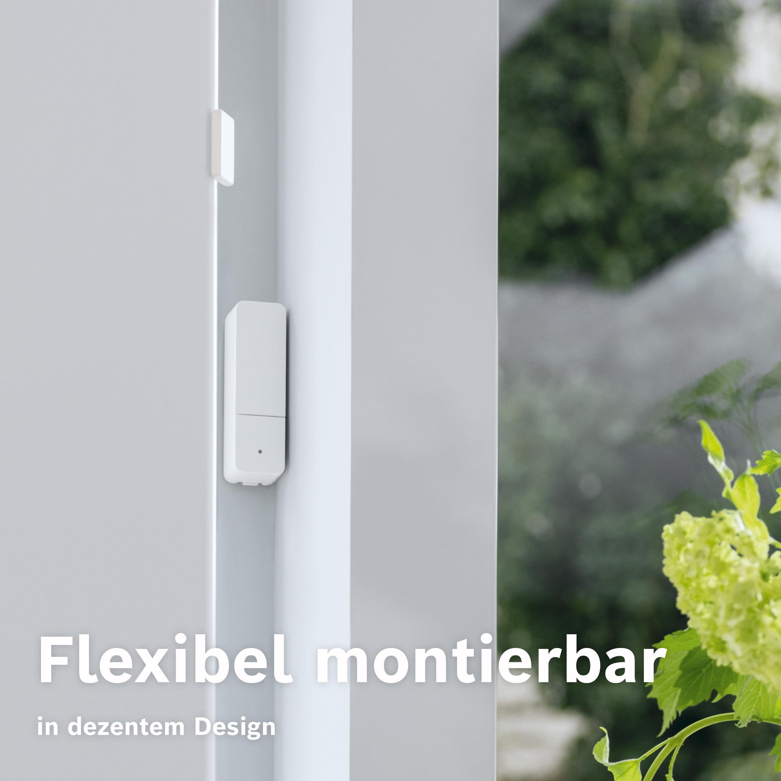 Bosch Smart Home Tür-/Fensterkontakt II [+M], smarter Sensor zum energieeffizienten Heizen, flexible Nutzung im Bosch Smart Home System oder herstellerübergreifend in Matter Systemen, 3er-Set