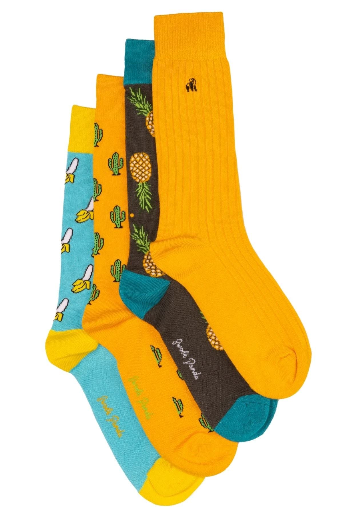 Swole Panda Unisex Cactus & Banana Bamboo Sock Bundle - Four Pairs