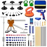 97pcs Dent Puller Kit, Paintless Dent Removal Kit for Dent Repair, Dent Repair Kit with Golden Lifter, Slide Hammer T-Bar, Bridge Puller, Car Dent Puller Tool for Auto Hail Damage Door Ding