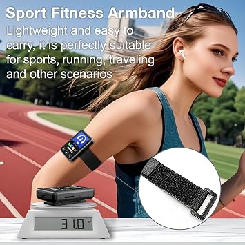Mp3 Players with Bluetooth 5.3, 32GB Mp3 Player With Sports Clip and Armband, 1.77-inch TFT Color Screen, HiFi Sound Music Player, Earphones Included, TF Card Can be Inserted, Black