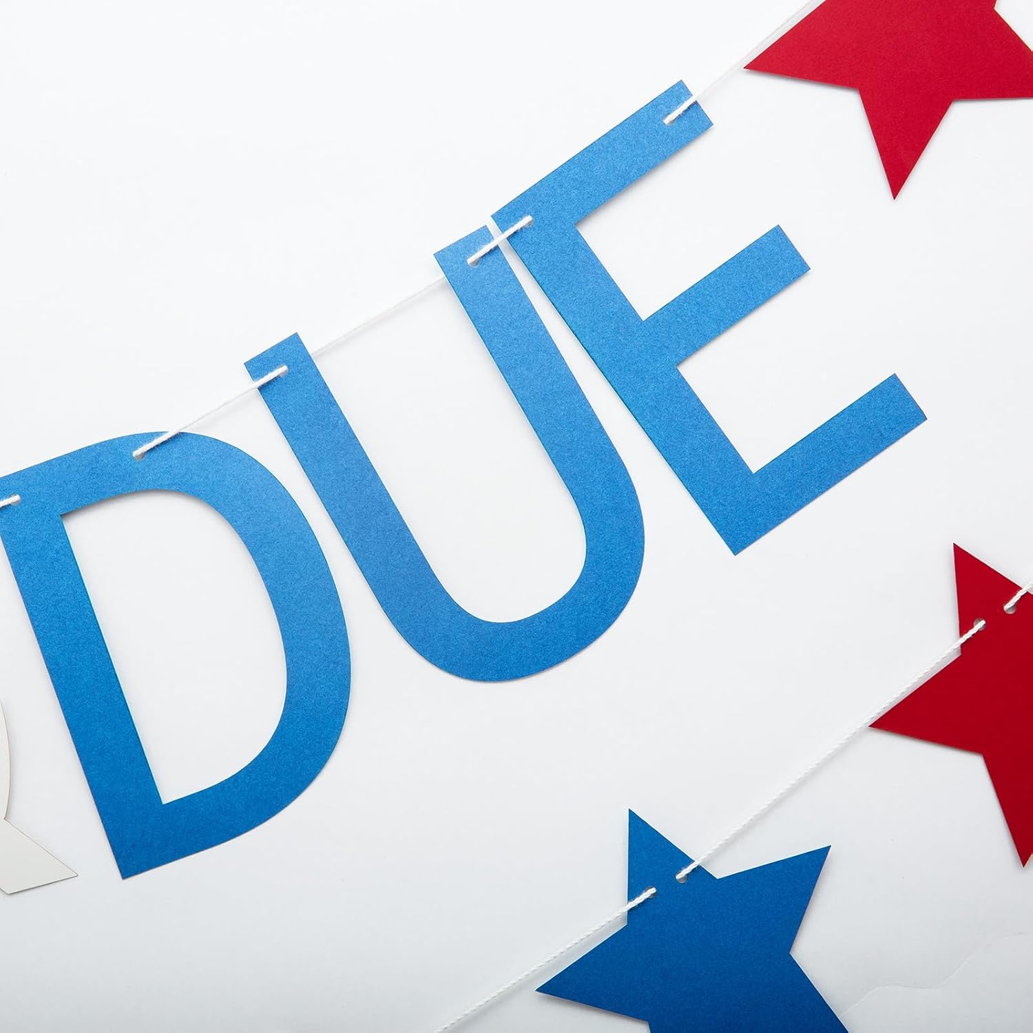 Red White & Due Banner - Patriotic Baby Shower Garland, 4th of July Baby Shower Banner, USA Theme Nursery Decorations, Independence Day Party Backdrop