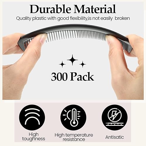 Miniatura 3 de Juego de 300 peines para el cabello, a granel, para mujeres y hombres, reutilizables, de bolsillo, pequeño peine de plástico, peine fino para