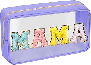 Iqimott Preppy Patch - Bolsa de maquillaje tr...