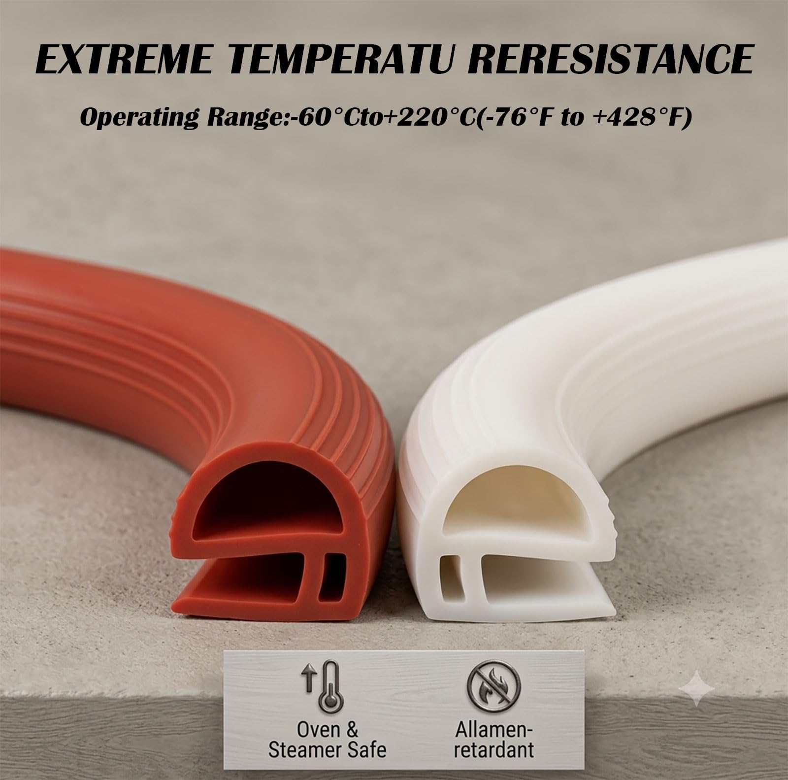 Junta Silicona Perfil E Alta Temperatura Junta Horno Silicone Gasket Resistente Calor Junta Industrial Horno Recambio Máquina Sellado Térmico Industrial