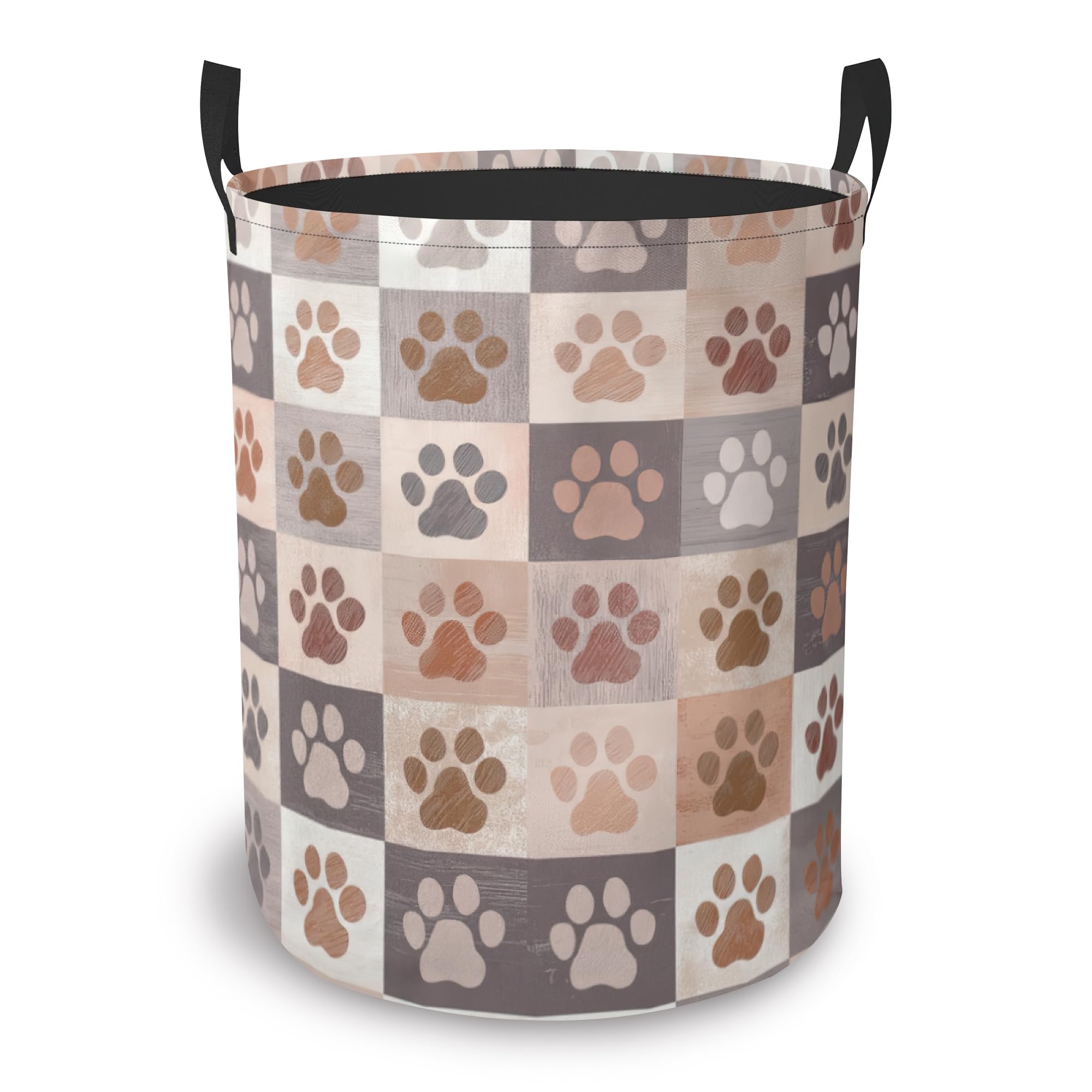 Cute Dog Paws Laundry Hamper Large Canvas Fabric Lightweight Storage Basket/Dirty Clothes Collapsible Waterproof for College Dorms, Boys and Girls Bedroom,Bathroom