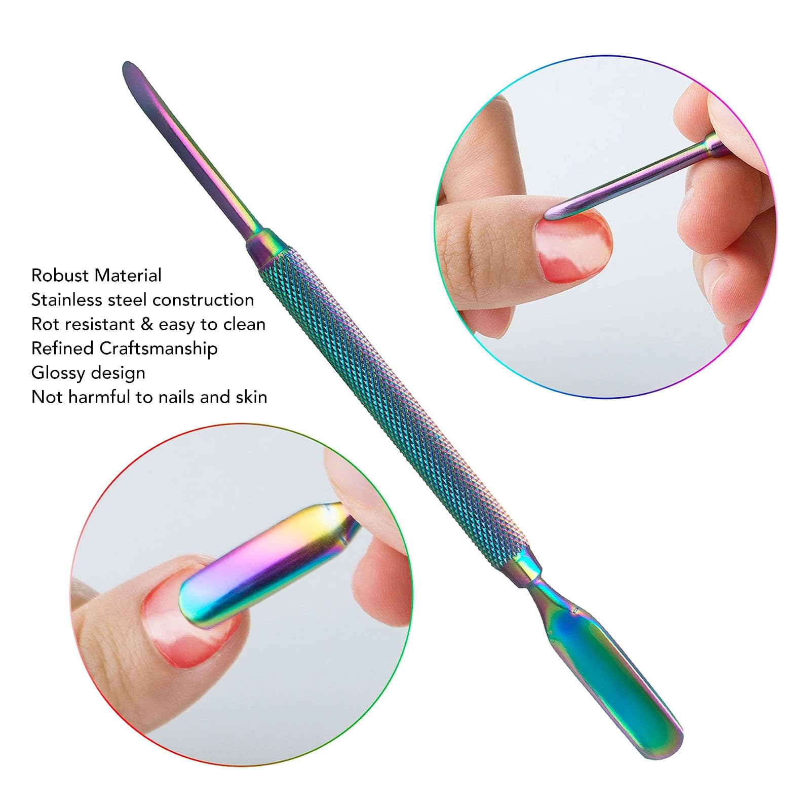 Nail Cuticle Pusher Set Stainless Steel Dual Ended Nail Tools Peelers Manicure Pedicure Kit