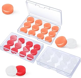 36 Pares Tapones de Oídos de Gel Moldeables Tapones Auditivos Reutilizables de Silicona Impermeables Tapones de Oídos de Cancelación de Ruido de Natación (Blanco, Rojo, Naranja)