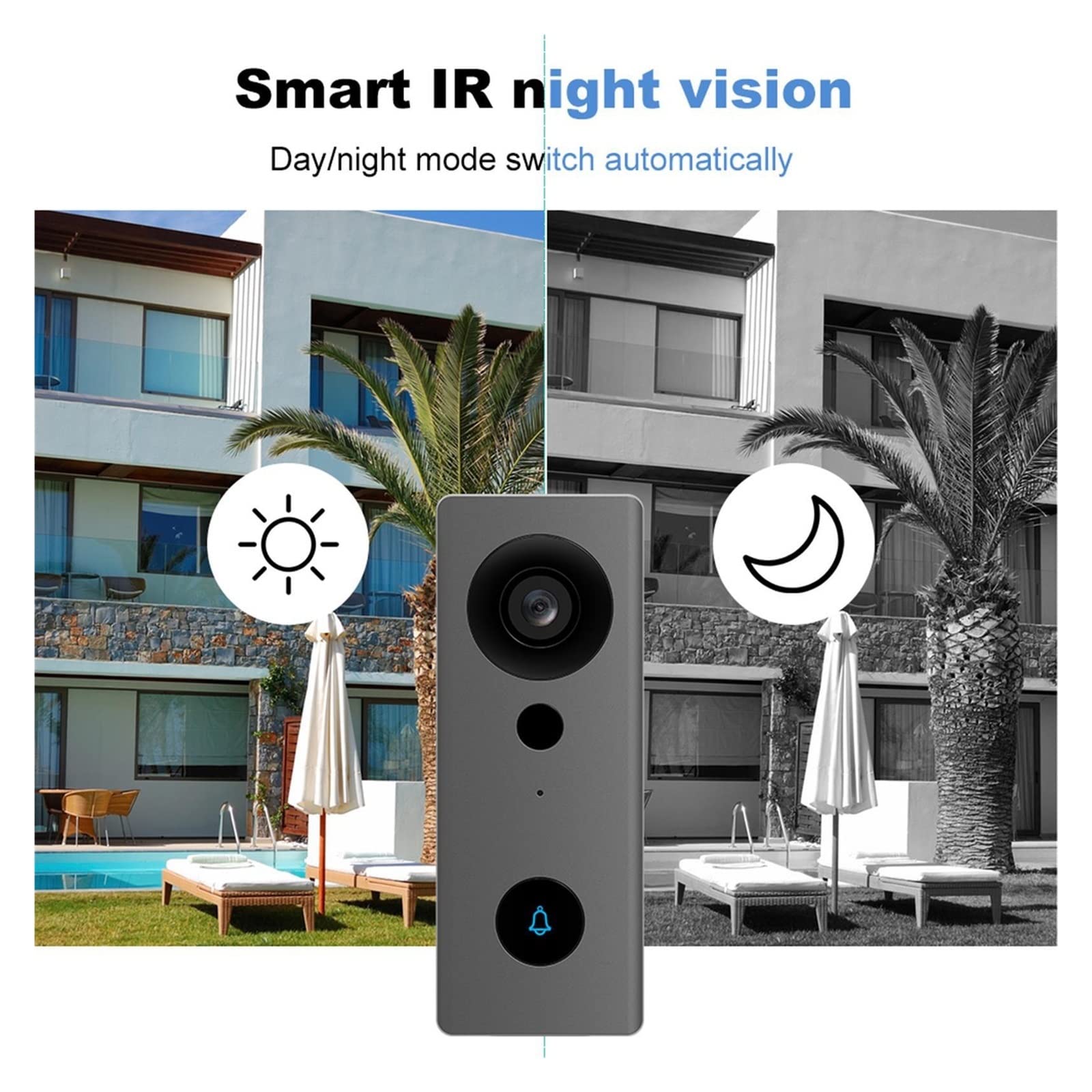 Timbre con Video, Timbre De Video Intercomunicador Inteligente Remoto Monitoreo Inalámbrico
