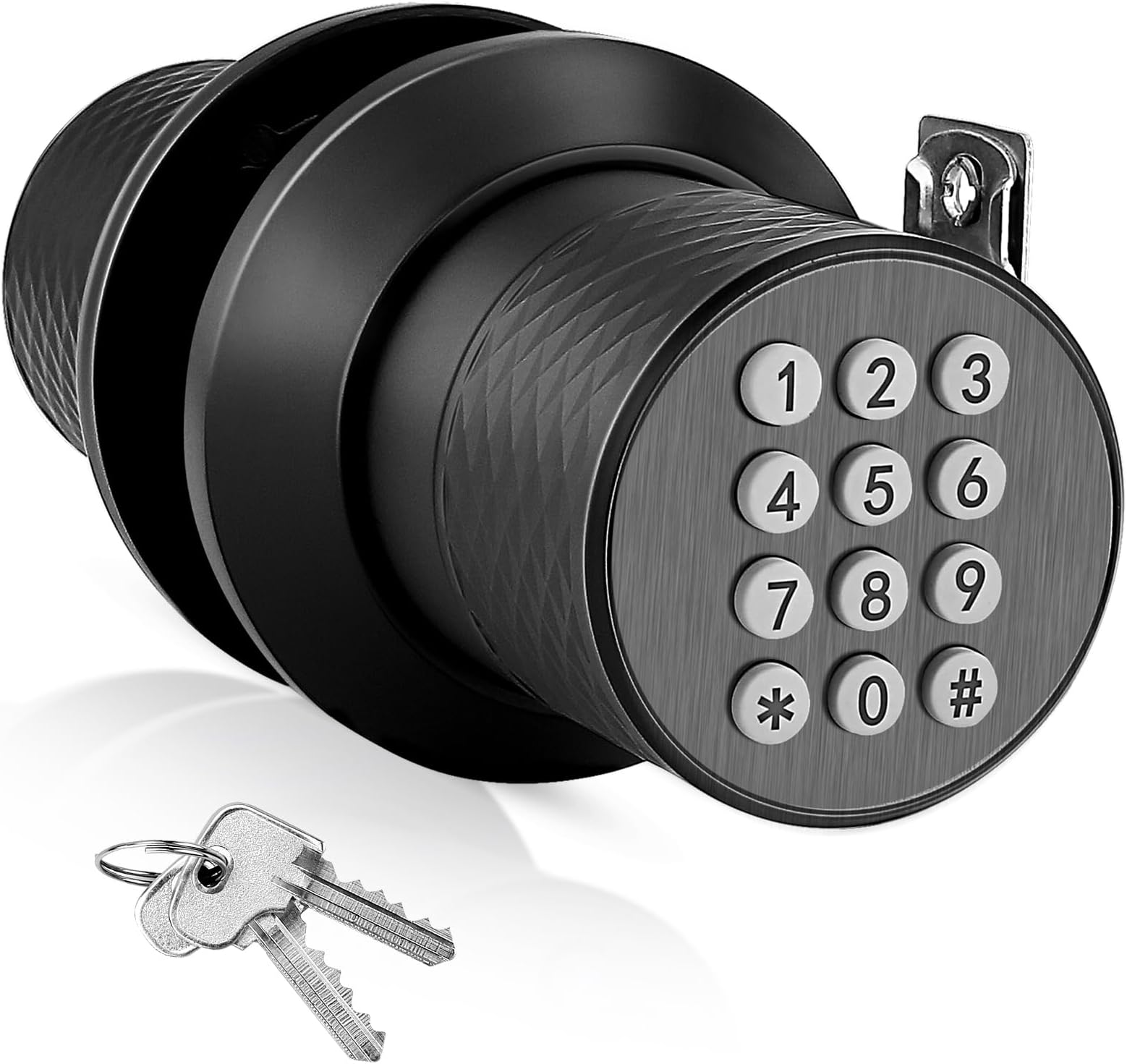 FITNATE Smart Lock Digital Door Lock with Keypad, Electronic Keypad Door Lock with Spare Keys, Great for Home, Hotel and Office (Black)