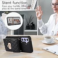 Vista 5 de XYX Wallet Case for Samsung Galaxy A54 5G, Crossbody Strap PU Leather Accordion Organizer Card Holder Protective Case with Adjustable Lanyard, Black