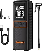 GOOLOO GT160 Tire Inflator Portable Air Compressor, 160PSI 2X Fast Portable Air Pump for Car Tires, 7500mAh Cordless Tire Pump with LED Light, USB Qucik Charge, Auto-Shutoff, for Car Motors Bike Ball