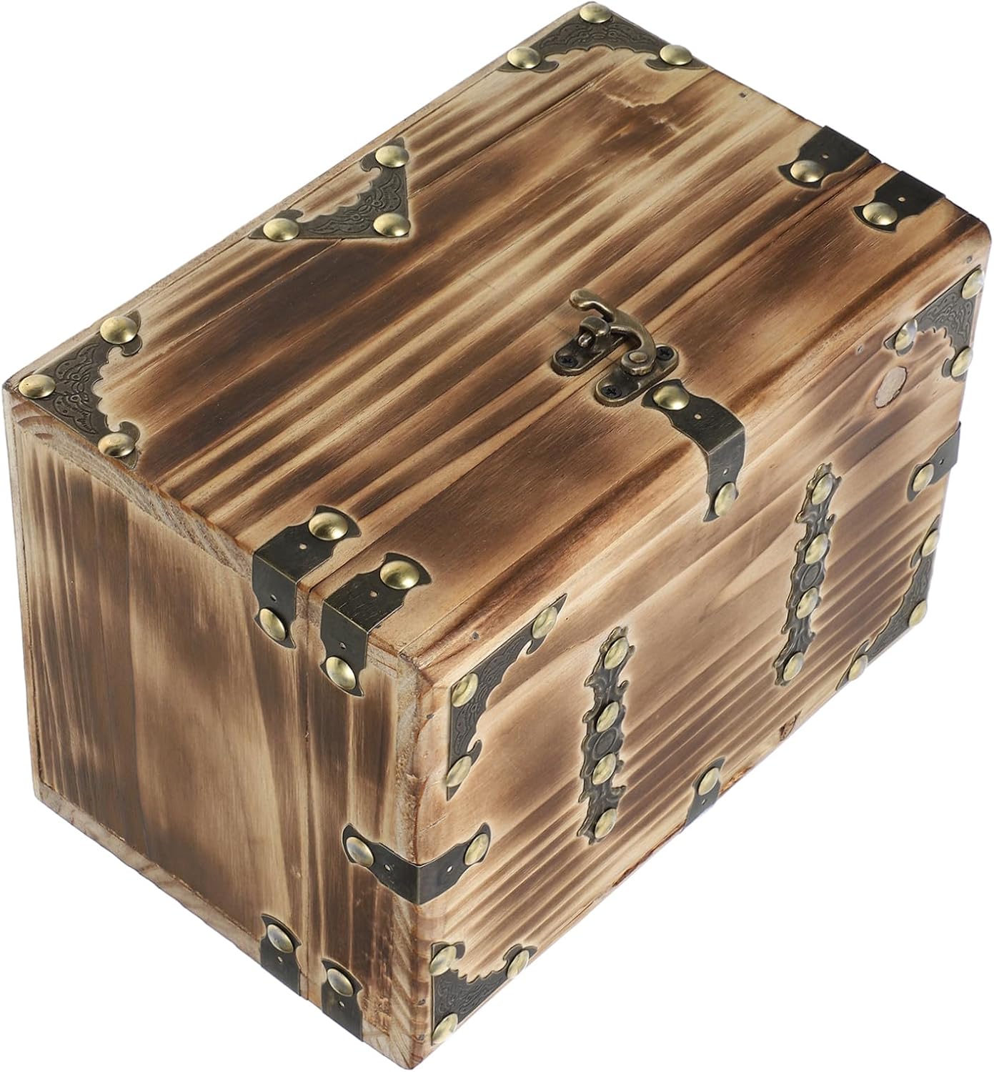 Vintage Wooden Jewelry Storage Box Antique Style Pirate Treasure Chest Organizer for Keepsakes Retro Design for Home and Giving for Valentine Day and Anniversaries