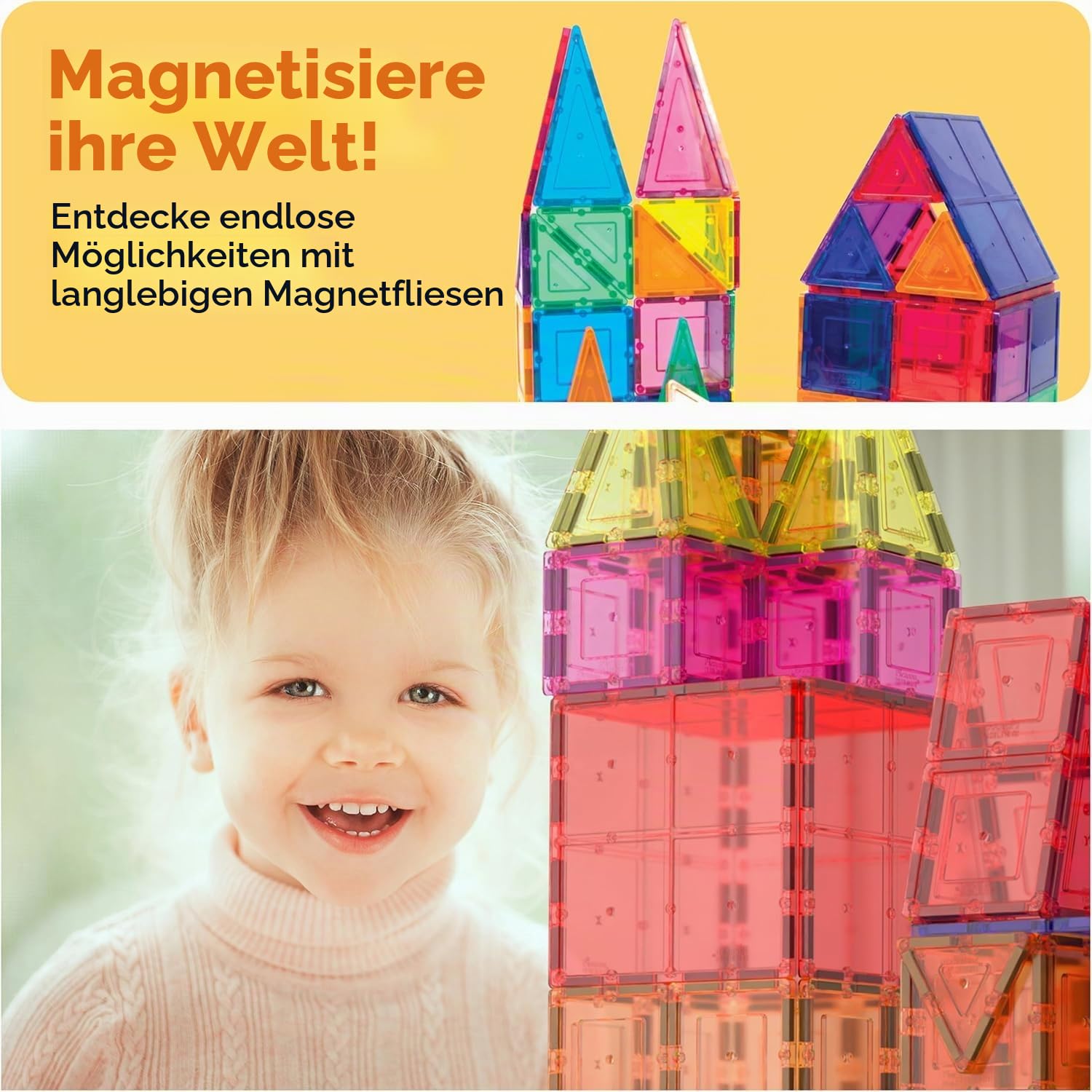 PicassoTiles 60pc Magnetischer Baustein 60-teiliges Set Magnetische Fliesen Konstruktionsspielzeug Lernset Engineering Mint Pädagogisches Spielset Kreative Kinder Gehirnentwicklung Stapelblöcke PT61