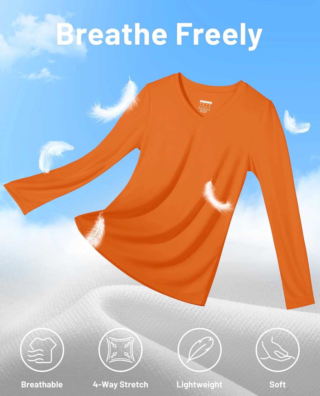 MAGCOMSEN SPF Shirts for Women Long Sleeve Workout Tops V-Neck UPF 50+ UV Sun Shirt Quick Dry Performance Tees Swim Tops - Image 4