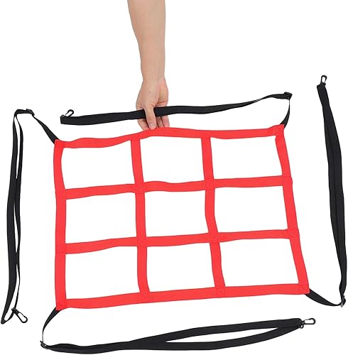 Miniatura 4 de Baseball Practice Net and Softball Hitting Rebound Net Adjustable Batting Cage Target with 10 Holes, White and Red 2pcs for Pitching Training and