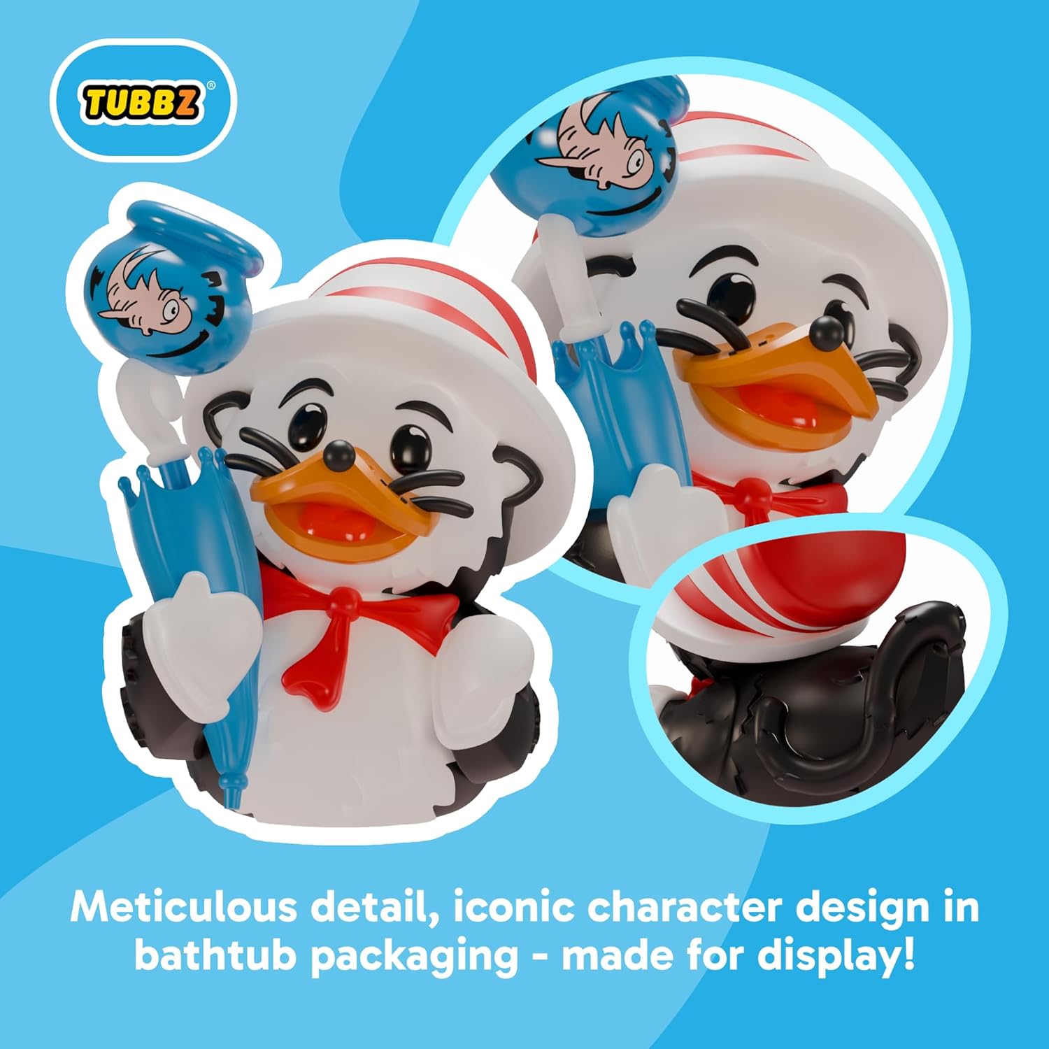 TUBBZ Collectors Edition: The Cat in The Hat Cosplaying Rubber Duck Vinyl Figure – Official Collectible for Fans of Dr Seuss