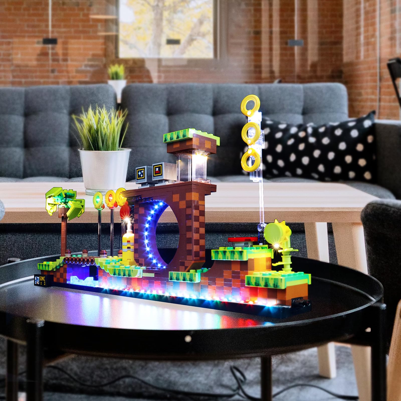 Juego de luces LED compatible con Lego Sonic Green Hill Zone 21331 (no modelo), juego de iluminación LED compatible con juguetes Sonic Lego Ideas, luz decorativa creativa