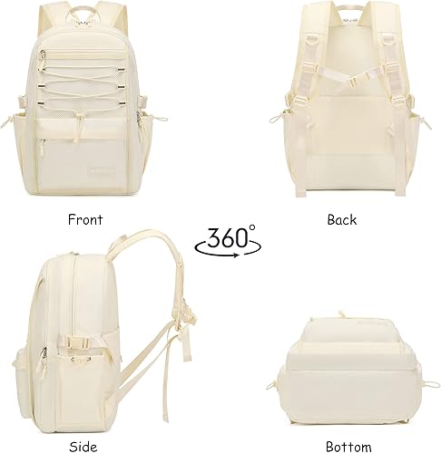 Miniatura 6 de Mochila para laptop para mujeres y niñas, bolsa escolar de malla de 15.6 pulgadas, mochila unisex para estudiantes, mochila impermeable para