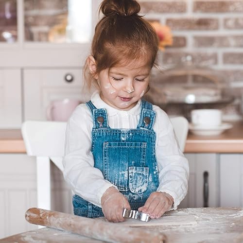 Miniatura 6 de Juego de 8 piezas de cortador de galletas de mariposa de acero inoxidable y 6 pines de agitación de azúcar para sándwich, chocolate, fondant,