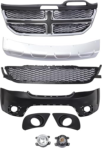 Miniatura 2 de Juego de cubierta de parachoques delantero con rejilla superior e inferior y montaje de luz antiniebla para Dodge Journey 5178411AD,680886888AB