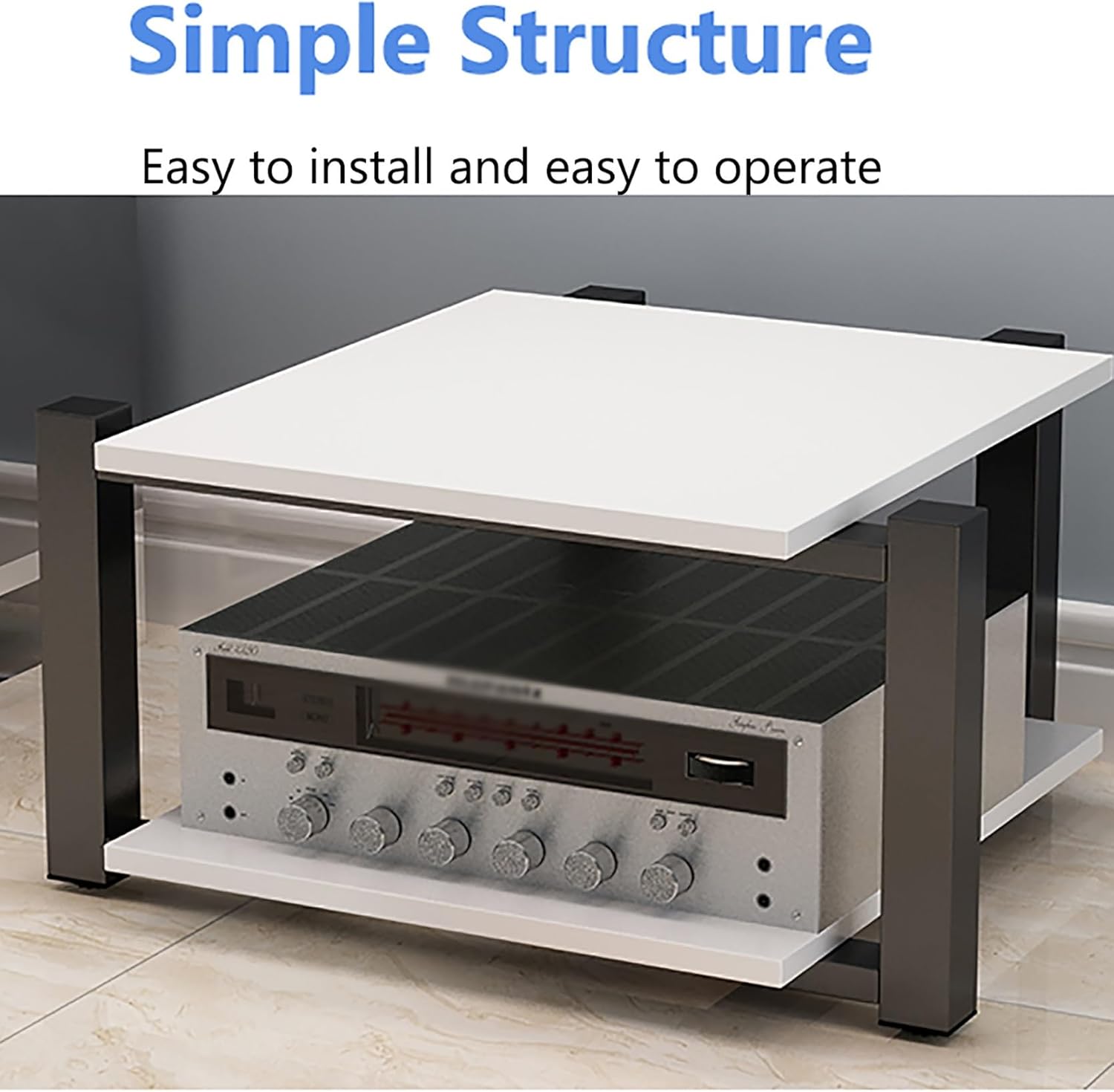 AV Media Stand, Audio-Visual Shelving Stereo Cabinet, Audio Rack Tower, Record Player Console Cabinet, Gaming Shelves Media Console Cabinet Corner TV Stand Small AV Component Entertainment Stand(Brown