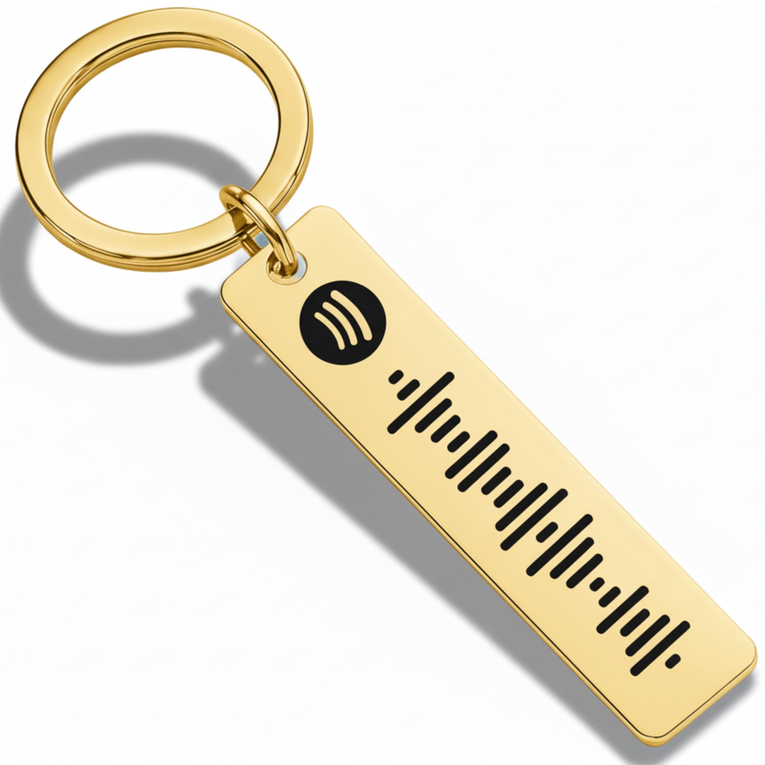 Lunea Custom Unisex Gold Custom Spotify Code Keyring – Personalized Music Keyring With Engraved Song Code – Unique Gift For Him, Her Or Couples – Premium Stainless Steel Keepsake (Gold)