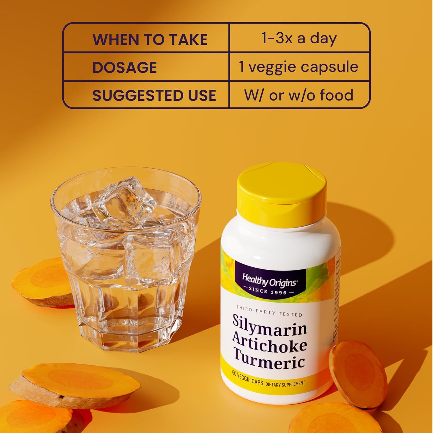 Healthy Origins Silymarin Artichoke Turmeric Liver Support – with Silymarin Phytosome, Artichoke Extract & Curcumin – Supports Liver Health, Antioxidant Protection & Digestion – 60 Capsules