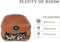 Vista 7 de Firedog Bolsa de munición, bolsa de munición con tirachinas para 0.354 in .22Lr .38 de piel de caza de cinturón de munición