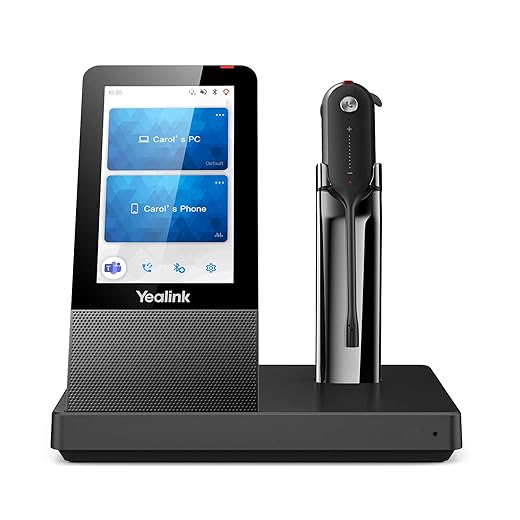Yealink WH67 Wireless Headset with Microphone for PC Bluetooth Headset for VoIP Phone DECT Headset for Computer Laptop Office IP Phone