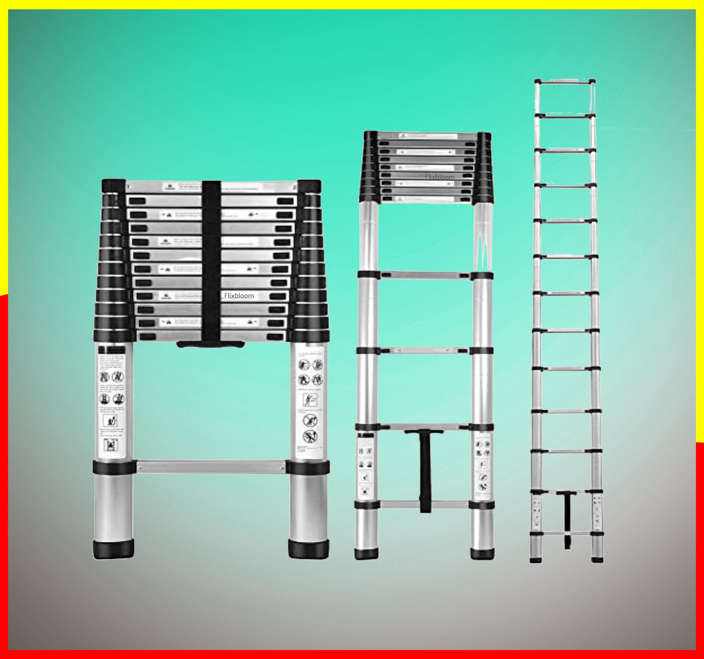 Perfect Aluminium Telescopic Ladder, Foldable Multipurpose Step Ladder, Lightweight, Collapsible, Max Load up to 150 Kgs, (12.5 Feet (3.8 Meter)-image-22
