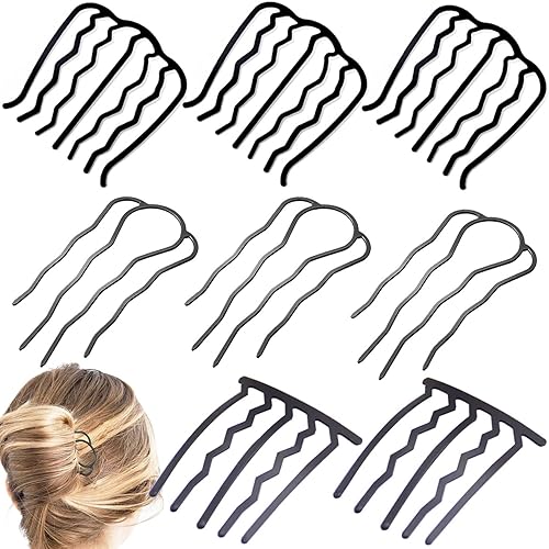 Miniatura 7 de 8 peines laterales para el cabello, horquilla de metal para moños, palillos de pelo en forma de U para mujeres, accesorios de herramientas de
