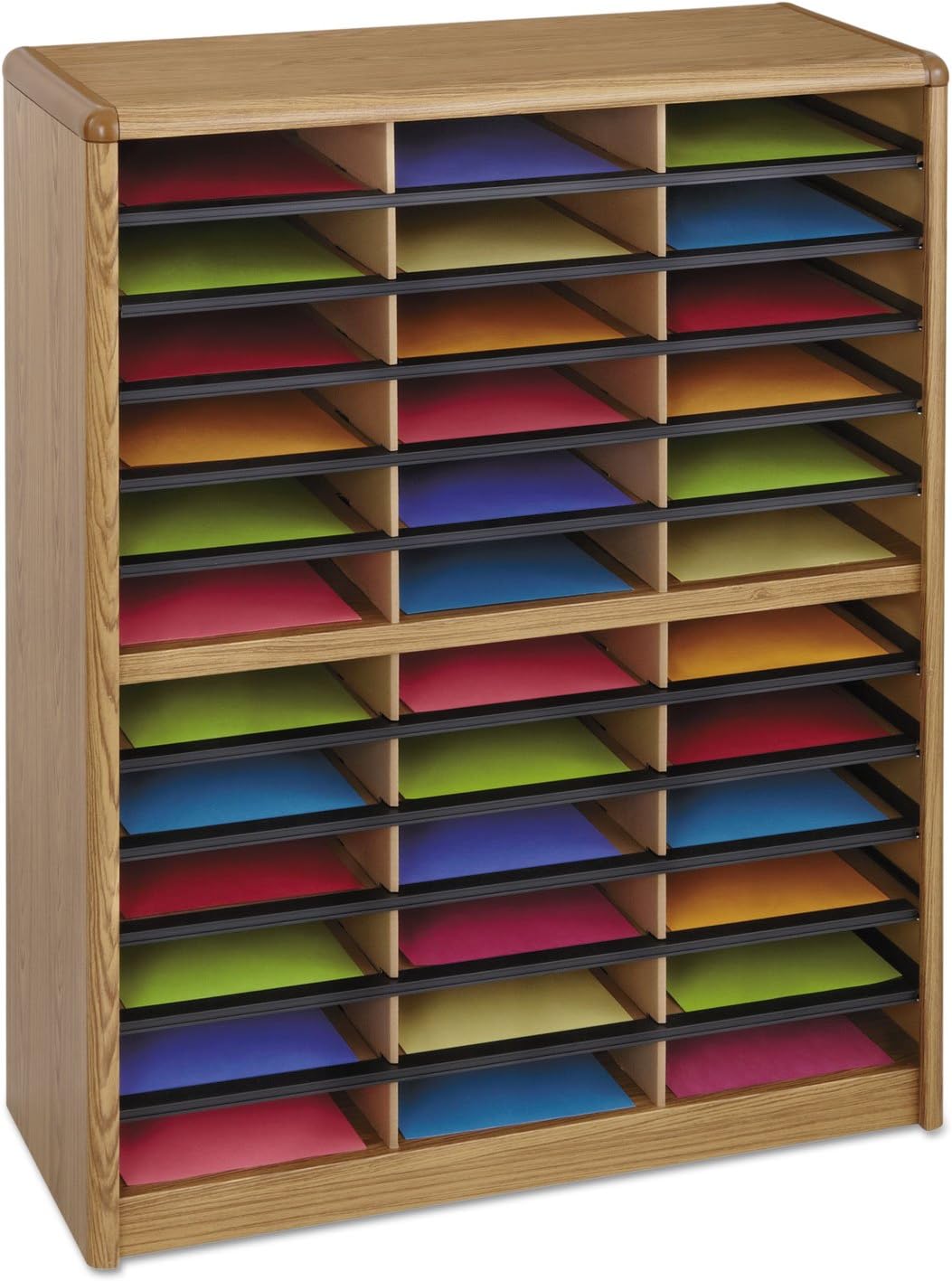 Safco Products 7121MO Value Sorter Literature Organizer, 36 Compartment, Medium Oak