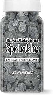 SugarMeLicious Party Sprinkles for Birthday Cakes, Cupcakes, Cookies & Desserts, Edible Decoration for Baby Showers, Gender Reveals & Animal-Themed Parties (Gray Elephant, 3oz)